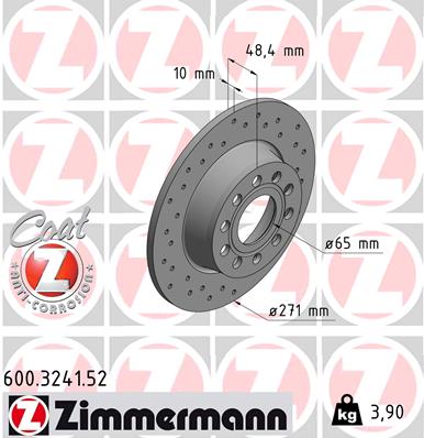 Тормозной диск ZIMMERMANN арт. 600324152