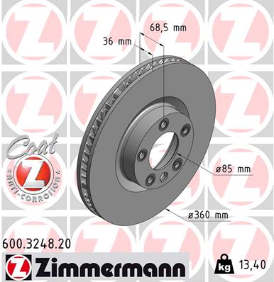 Тормозной диск ZIMMERMANN ZI 600.3248.20