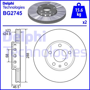 Тормозной диск BREMBO арт. BG2745