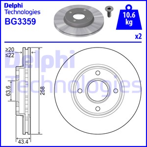 Тормозной диск CHAMPION арт. BG3359
