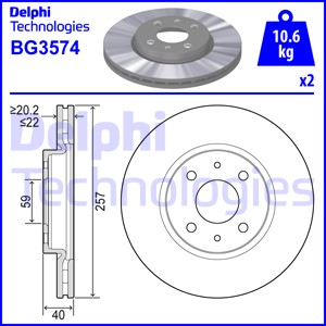 Тормозной диск EUROREPAR арт. BG3574