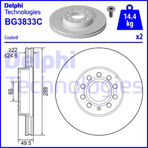 Тормозной диск LPR арт. BG3833C