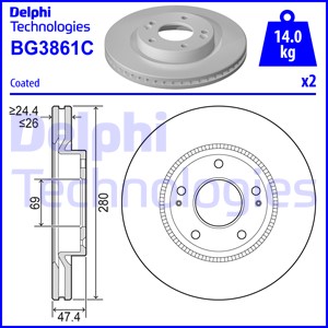 Тормозной диск REMSA арт. BG3861C