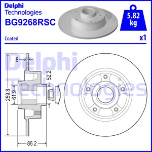 Тормозной диск  арт. BG9268RSC