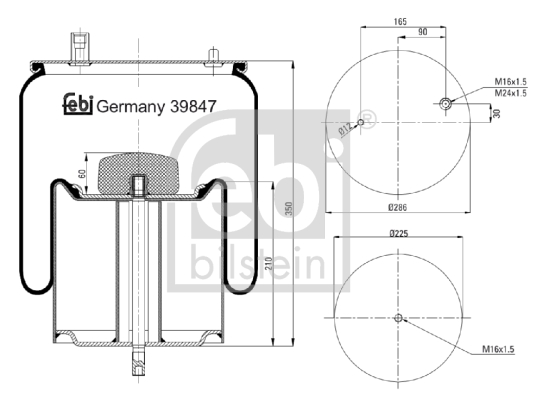 Кожух пневматической рессоры FEBI BILSTEIN 39847