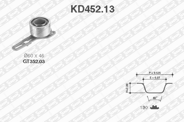 Комплект ремня ГРМ DAYCO арт. KD452.13