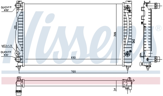 Радиатор охлаждения двигателя AVA QUALITY COOLING арт. 60229