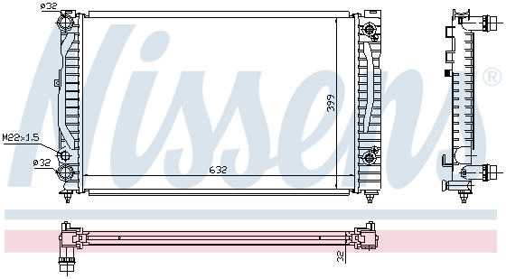 Радиатор охлаждения двигателя AVA QUALITY COOLING арт. 60499