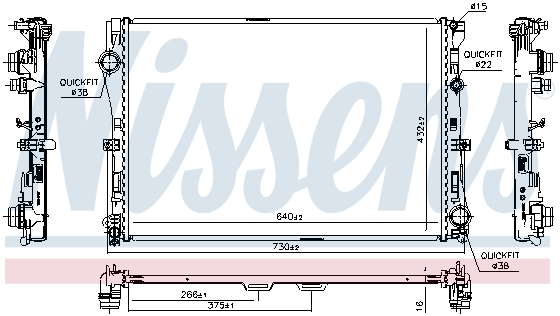 Радіатор охолоджування NISSENS 627029