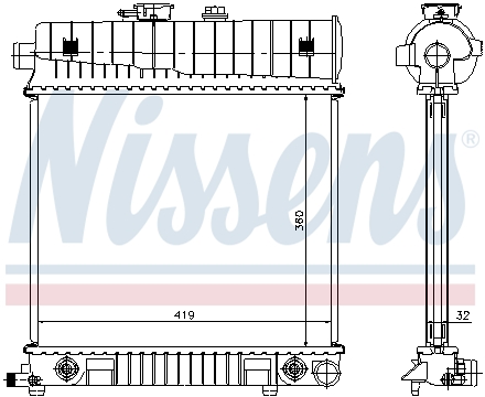 Радиатор охлаждения двигателя NISSENS 62708A