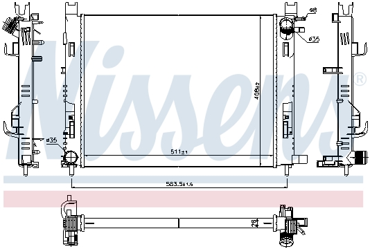 Радиатор охлаждения двигателя AVA QUALITY COOLING арт. 637624