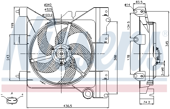 Вентилятор охлаждения двигателя  арт. 85316