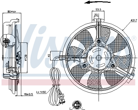 Вентилятор охлаждения двигателя  арт. 85519