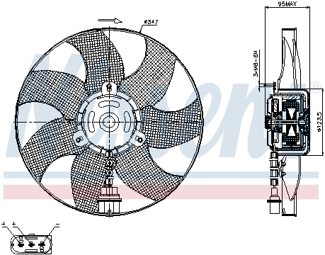 Вентилятор охлаждения двигателя SKODA арт. 85543
