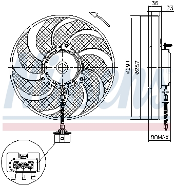 Вентилятор охлаждения двигателя NRF арт. 85545
