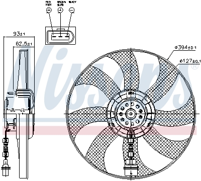 Вентилятор охлаждения двигателя AVA QUALITY COOLING арт. 85549