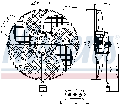 Вентилятор охлаждения двигателя AVA QUALITY COOLING арт. 85690