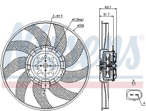 Вентилятор охлаждения двигателя NRF арт. 85727