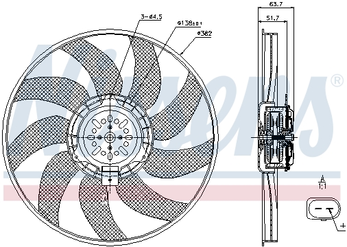 Вентилятор охлаждения двигателя NRF арт. 85728