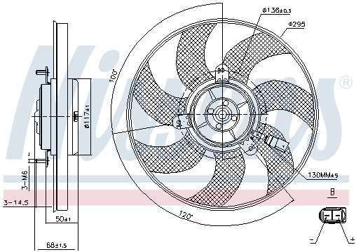 Вентилятор охлаждения двигателя AVA QUALITY COOLING арт. 85733