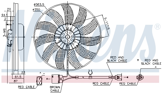 Вентилятор охлаждения двигателя THERMOTEC арт. 85763