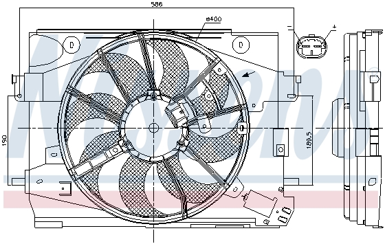 Вентилятор охлаждения двигателя NRF арт. 85892