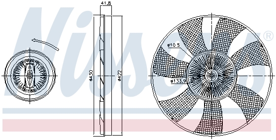 Вискомуфта вентилятора радиатора SWAG арт. 86217