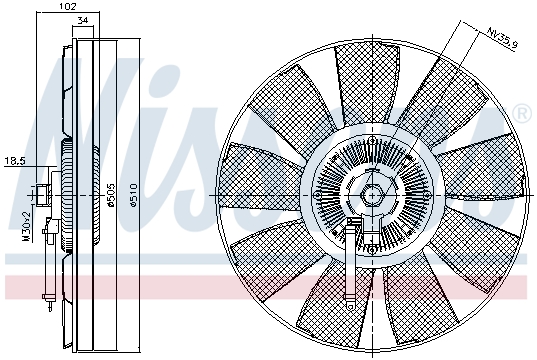 Вискомуфта вентилятора радиатора NRF арт. 86 218