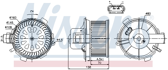 Вентилятор салона NISSENS 87045