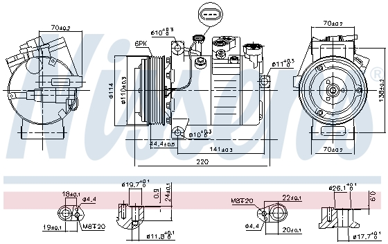 Компресор кондицiонера NISSENS 890115
