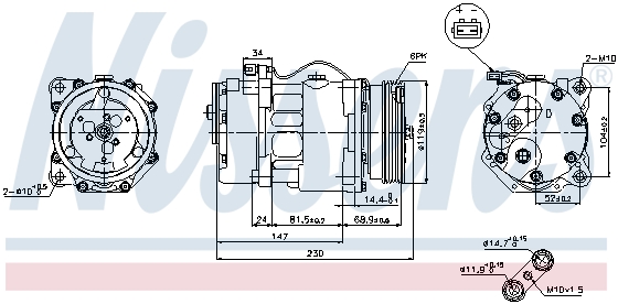 Компресор кондицiонера MAHLE арт. 89165