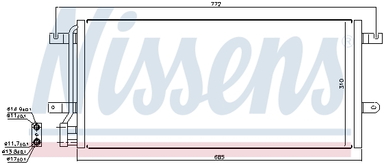 Радиатор кондиционера NISSENS 94524