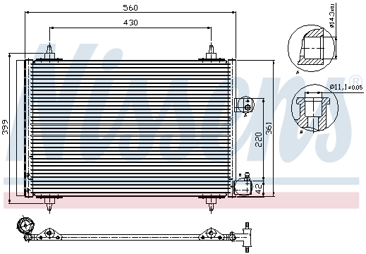 Радиатор кондиционера AVA QUALITY COOLING арт. 94723