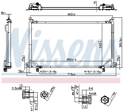 Радiатор кондицiонера NISSENS 94863