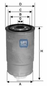 Топливный фильтр UFI24.H2O.00