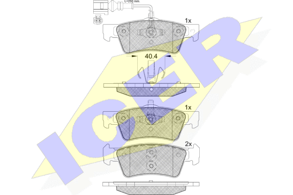 Колодки гальмівні (задні) VW Touareg 03-10 (+датчики L=250mm) A.B.S. арт. 141816-203