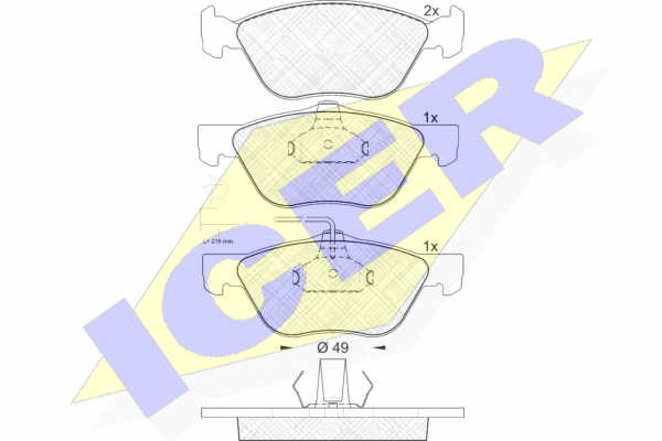 Тормозные колодки дисковые ICER 181601