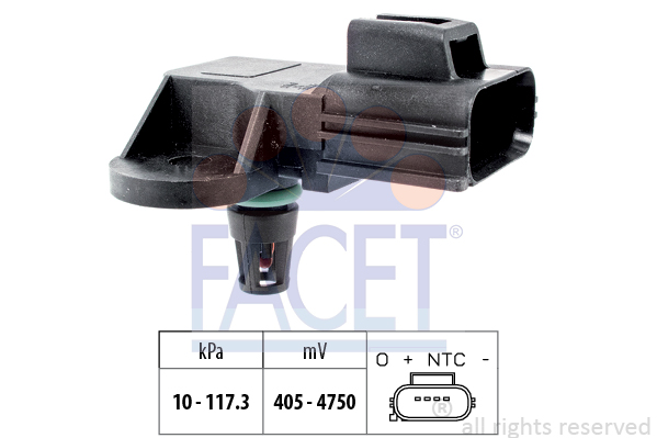 Датчик давления наддува (4 конт.) FORD FOCUS II/MONDEO III/IV 1.8-2.5 00- DELPHI арт. 10.3100