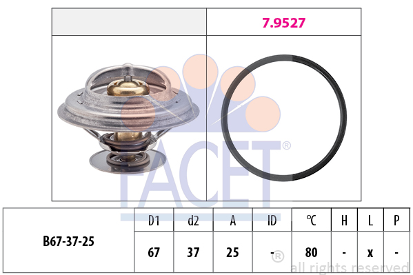 Термостат OM 615-617/BMW 3(E30)/5(E12/E28) 68-/VW 2.3-3.2 V6/VR6 90- (79 C) MEYLE арт. 78623