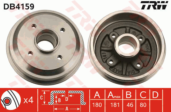 Тормозной барабан BOSCH арт. DB4159
