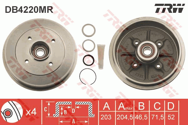 Тормозной барабан DELPHI арт. DB4220MR