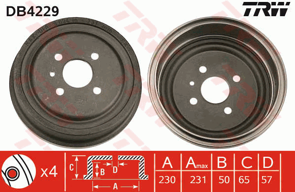 Тормозной барабан BOSCH арт. DB4229
