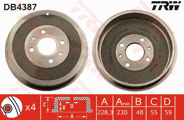 Тормозной барабан  арт. DB4387