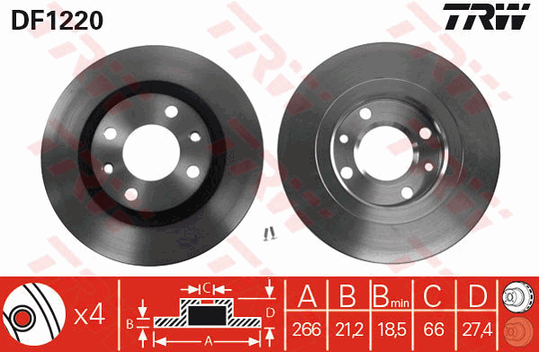 Тормозной диск BOSCH арт. DF1220