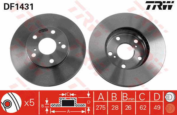 Тормозной диск BREMBO арт. DF1431