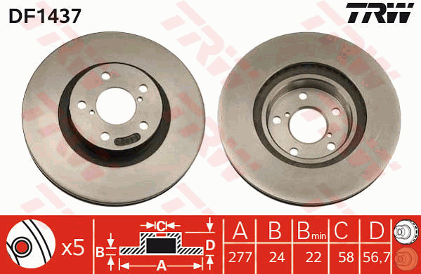 Тормозной диск BREMBO арт. DF1437