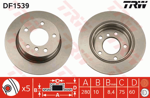 Тормозной диск BREMBO арт. DF1539