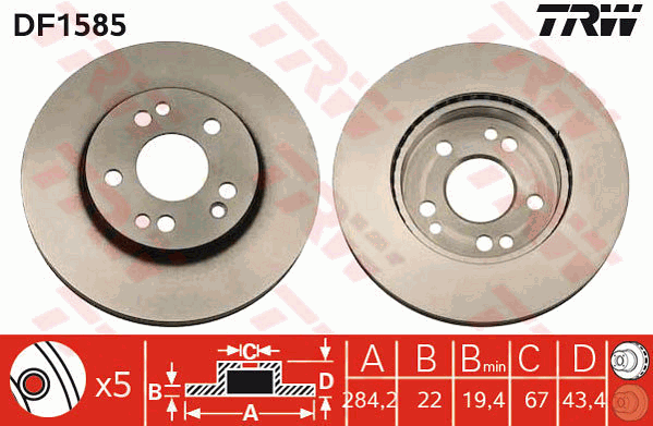 Тормозной диск FEBI BILSTEIN арт. DF1585