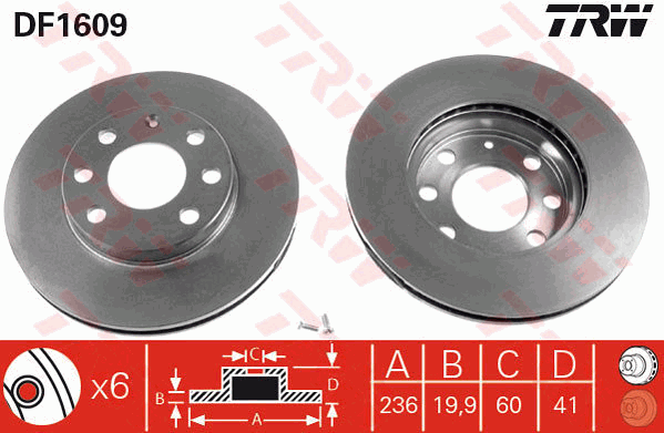Тормозной диск FERODO арт. DF1609