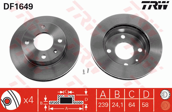 Тормозной диск ROTINGER арт. DF1649